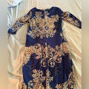 Thalia Sodi blue and gold dress